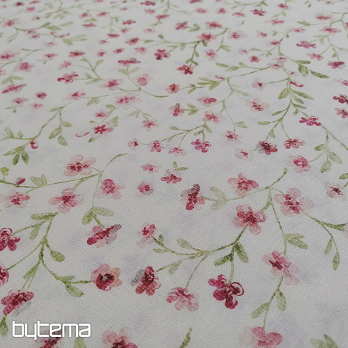 Tissu en coton rose mini sakura