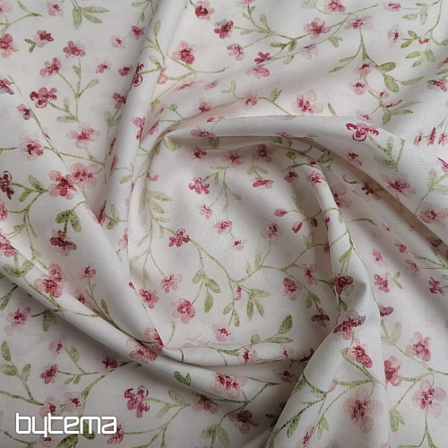 Tissu en coton rose mini sakura