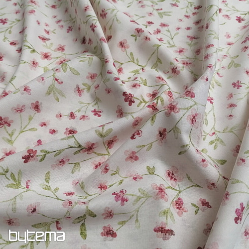 Tissu en coton rose mini sakura