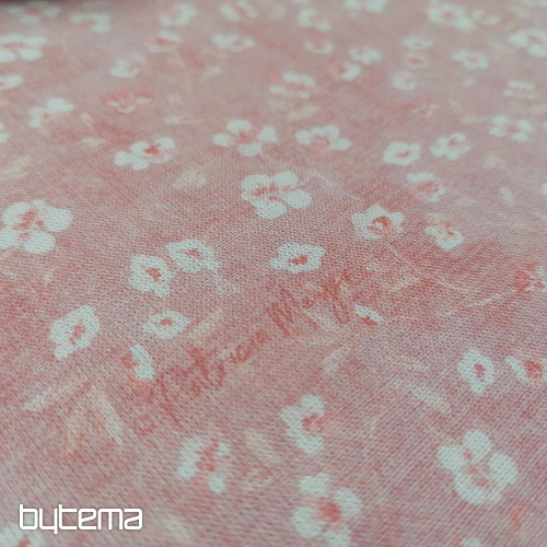 Tissu coton MONO MINI FLEUR ROSE
