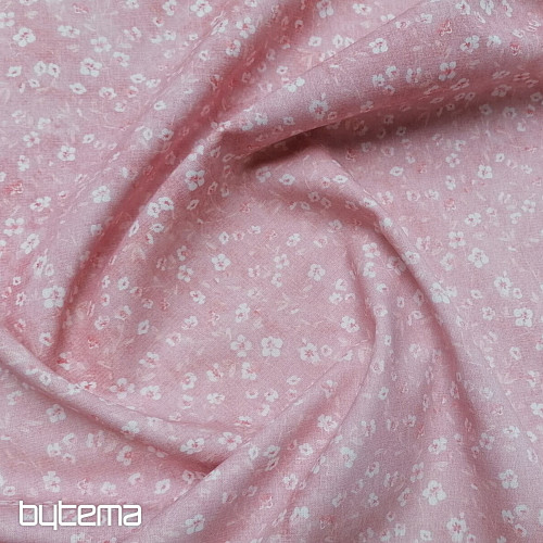 Tissu coton MONO MINI FLEUR ROSE