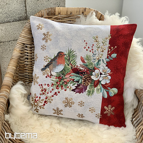Housse de tapisserie de Noël OISEAUX AVEC UNE RAYURE rouge