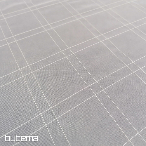 Rideau voilage carreaux blancs avec fil crème