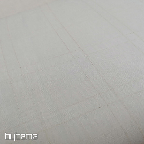 Rideau voilage carreaux blancs avec fil crème