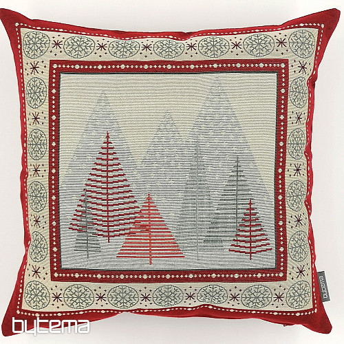 Housse tapisserie de Noël ARBRES ROUGES