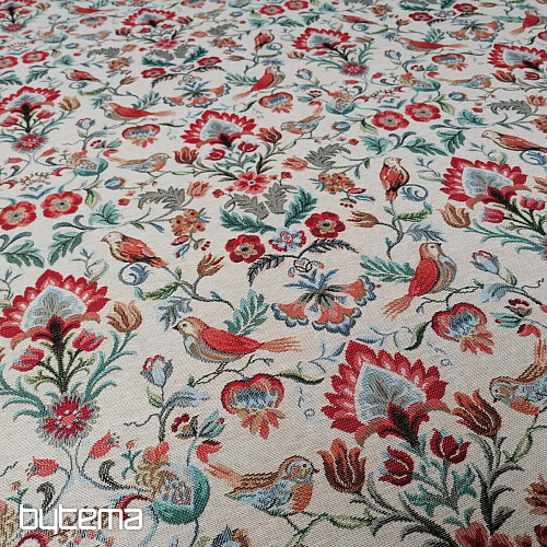 Tissu à tapisserie FREDA rouge