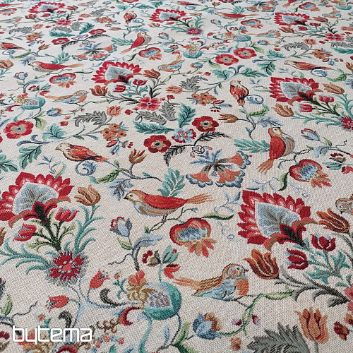 Tissu à tapisserie FREDA rouge
