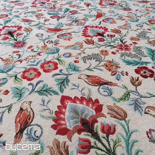 Tissu à tapisserie FREDA rouge