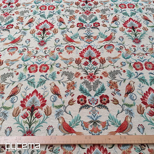 Tissu à tapisserie FREDA rouge