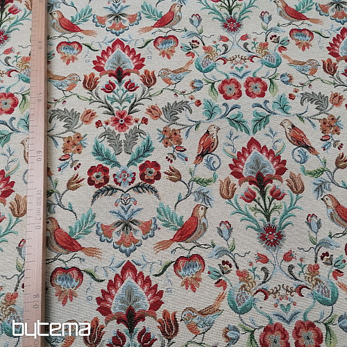 Tissu à tapisserie FREDA rouge