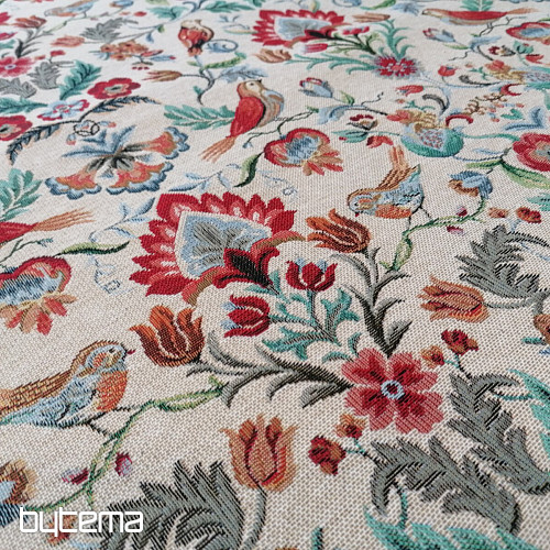Tissu à tapisserie FREDA rouge