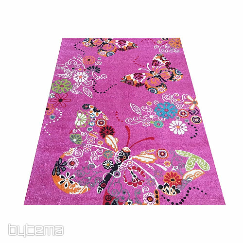 Tapis enfant MONDO 114 papillons - rose