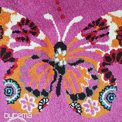Tapis enfant MONDO 114 papillons - rose