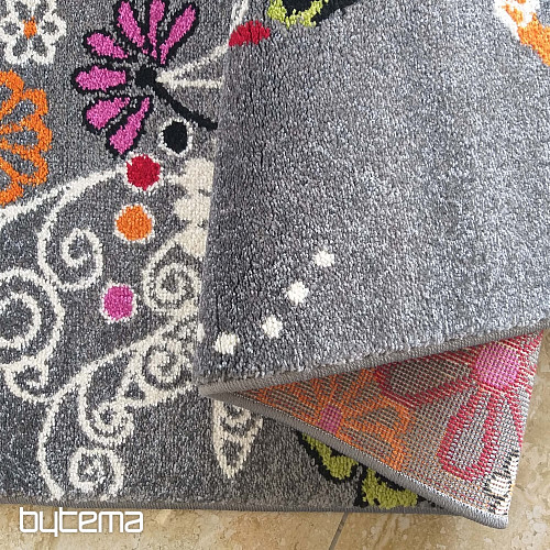 Tapis enfant MONDO 114 papillons - gris