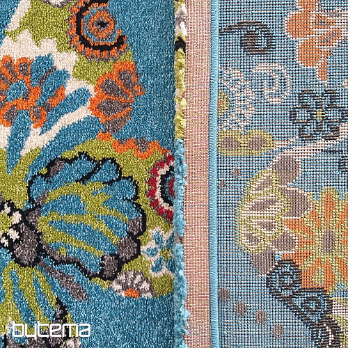 Tapis enfant MONDO 114 papillons - turquoise