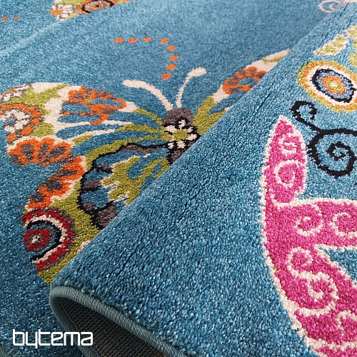 Tapis enfant MONDO 114 papillons - turquoise