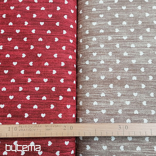 Tissu déco Naira coeur bordeaux