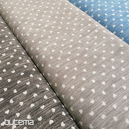 Tissu déco Naira coeurs gris foncé