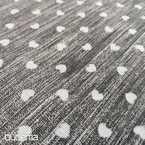 Tissu déco Naira coeurs gris foncé