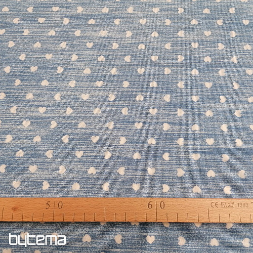 Tissu déco Naira coeurs bleu