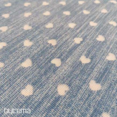 Tissu déco Naira coeurs bleu