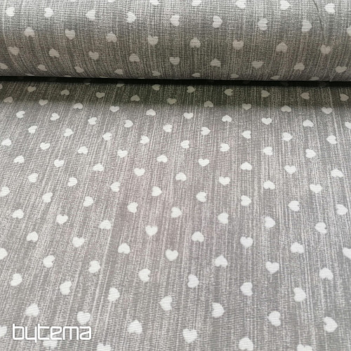 Tissu déco Naira coeurs gris