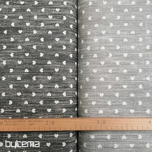 Tissu déco Naira coeurs gris