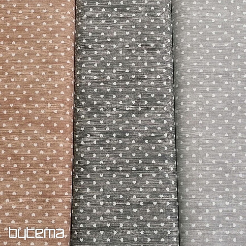 Tissu déco Naira coeurs gris