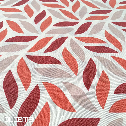 Tissu déco Coord feuilles rouges