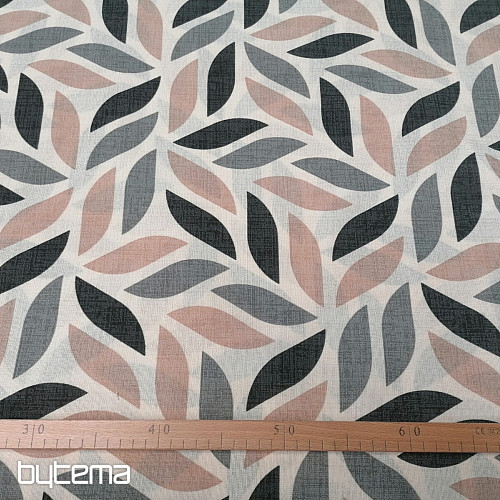 Tissu déco Coord feuilles gris
