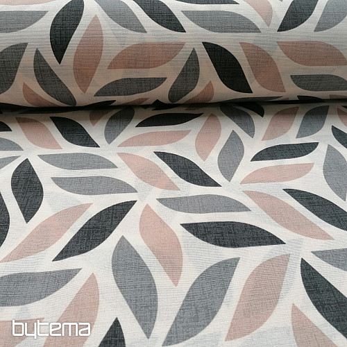 Tissu déco Coord feuilles gris