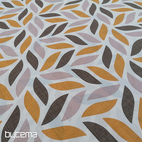 Tissu déco Coord feuilles jaune