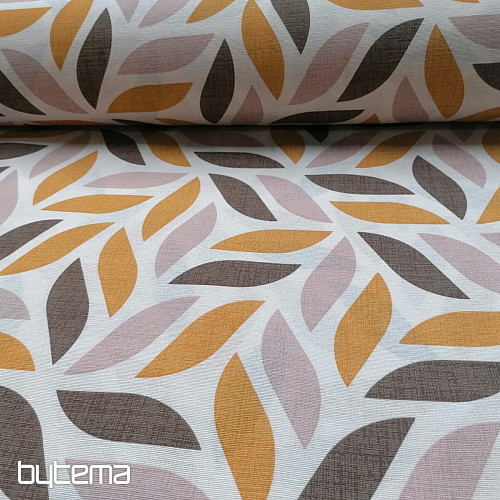 Tissu déco Coord feuilles jaune