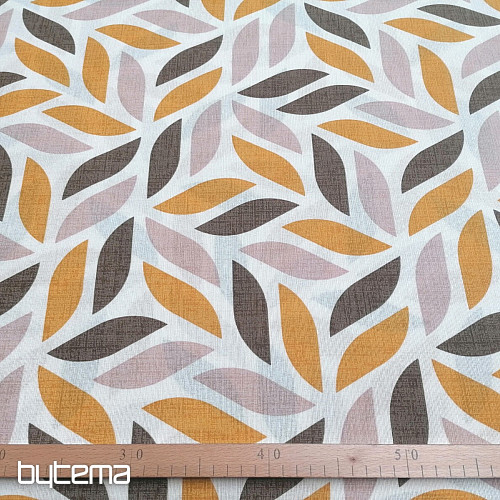 Tissu déco Coord feuilles jaune