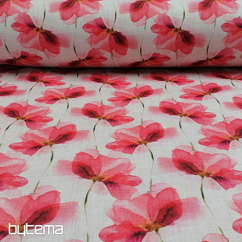 Tissu déco Fleurs rouges
