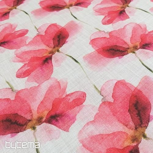 Tissu déco Fleurs rouges