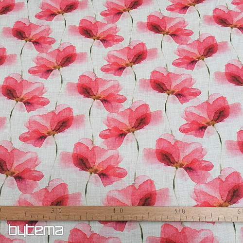 Tissu déco Fleurs rouges