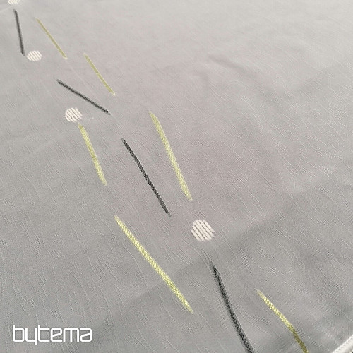 Rideau en voile blanc avec lignes vert-noir