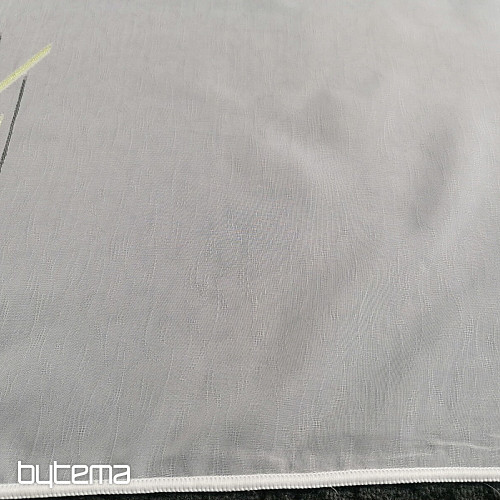 Rideau en voile blanc avec lignes vert-noir