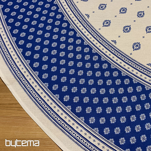 Nappe ronde - folklore bleu Ø 175 cm