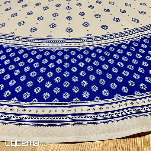 Nappe ronde - folklore bleu Ø 175 cm