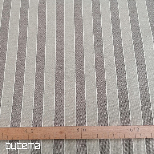 Tissu déco Trebol rayures - marron 2 cm 55