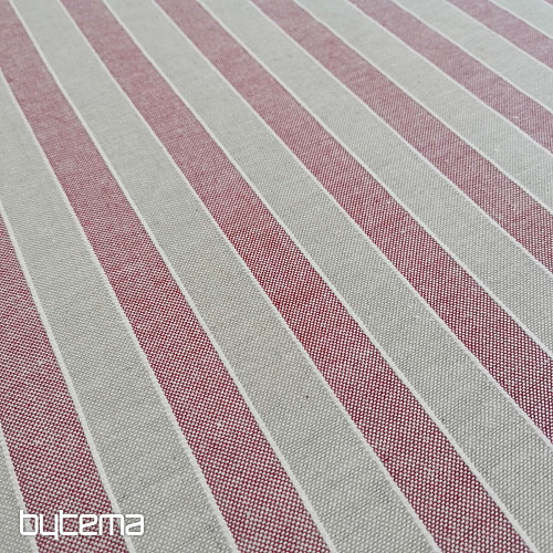 Tissu déco Rayures Trebol - bordeaux 2 cm 65