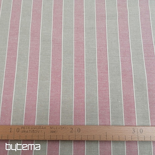 Tissu déco Rayures Trebol - rose 2 cm 76