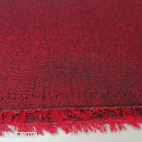 Tissu de décoration de Noël Père Noël avec lurex bordeaux