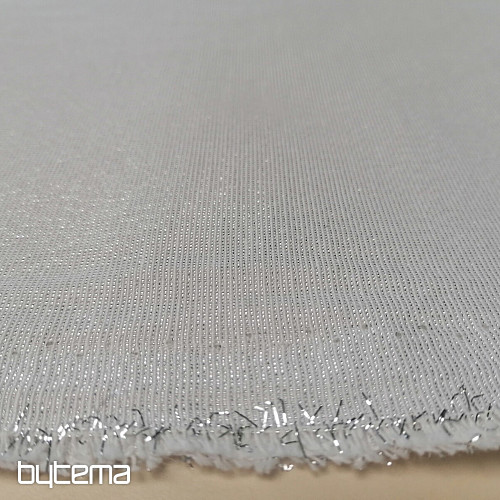 Tissu décoratif de Noël Père Noël en tissu avec lurex blanc et argent