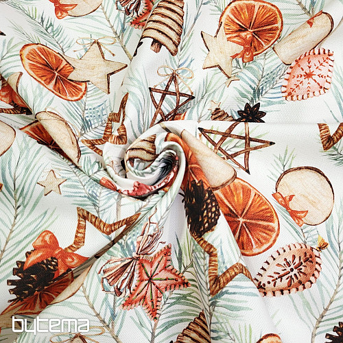 Tissu de décoration de Noël Oranges séchées