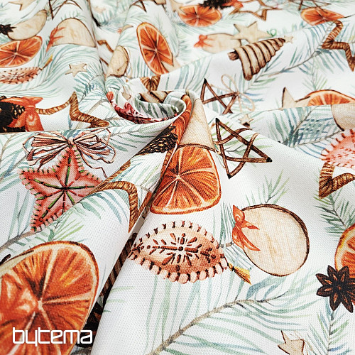 Tissu de décoration de Noël Oranges séchées