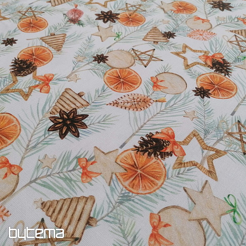 Tissu de décoration de Noël Oranges séchées