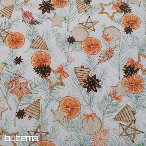 Tissu de décoration de Noël Oranges séchées